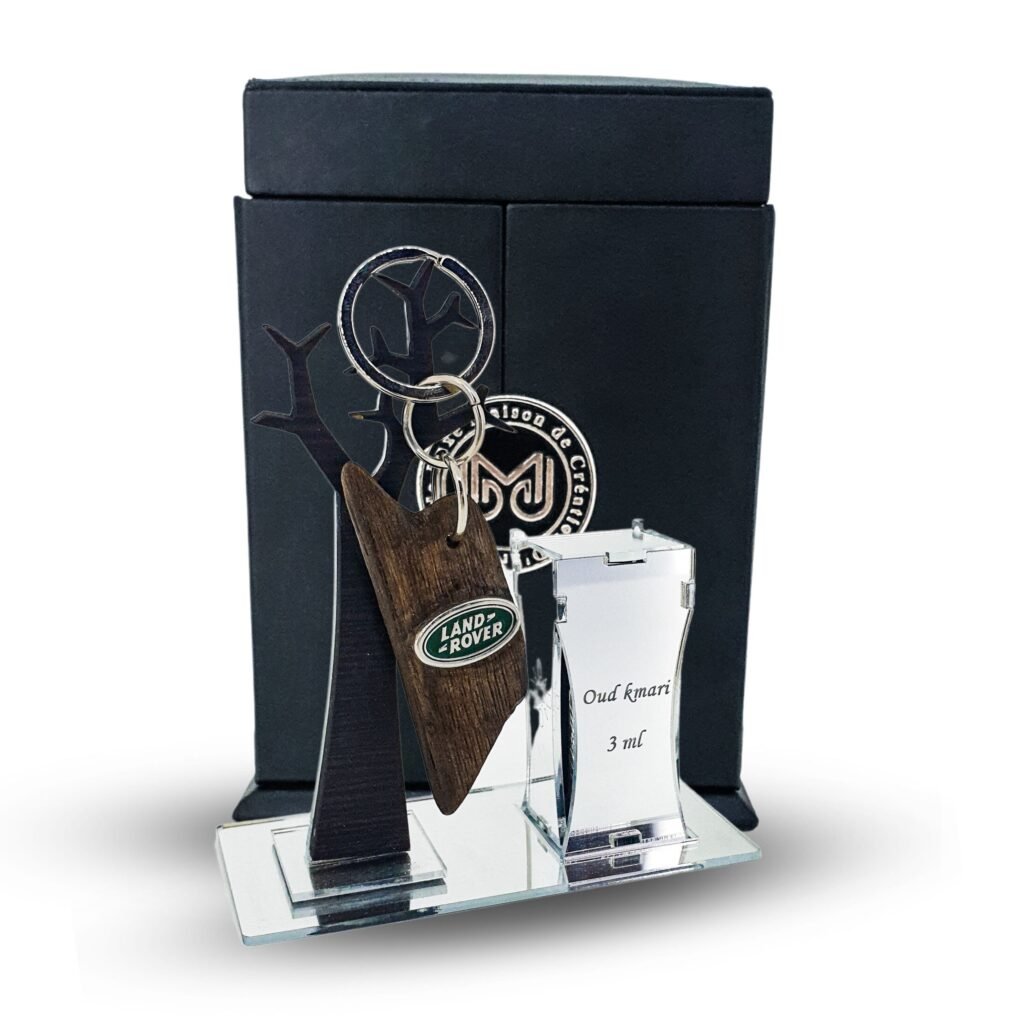 Luxury Range Rover Keyring in Oud + Oud Kmari Bottle