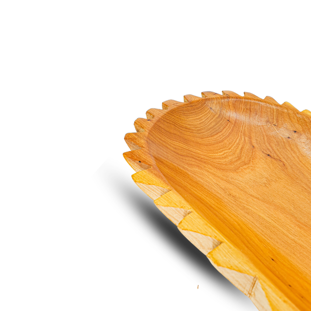 Plat ovale en bois de thuya avec motif – Image 2