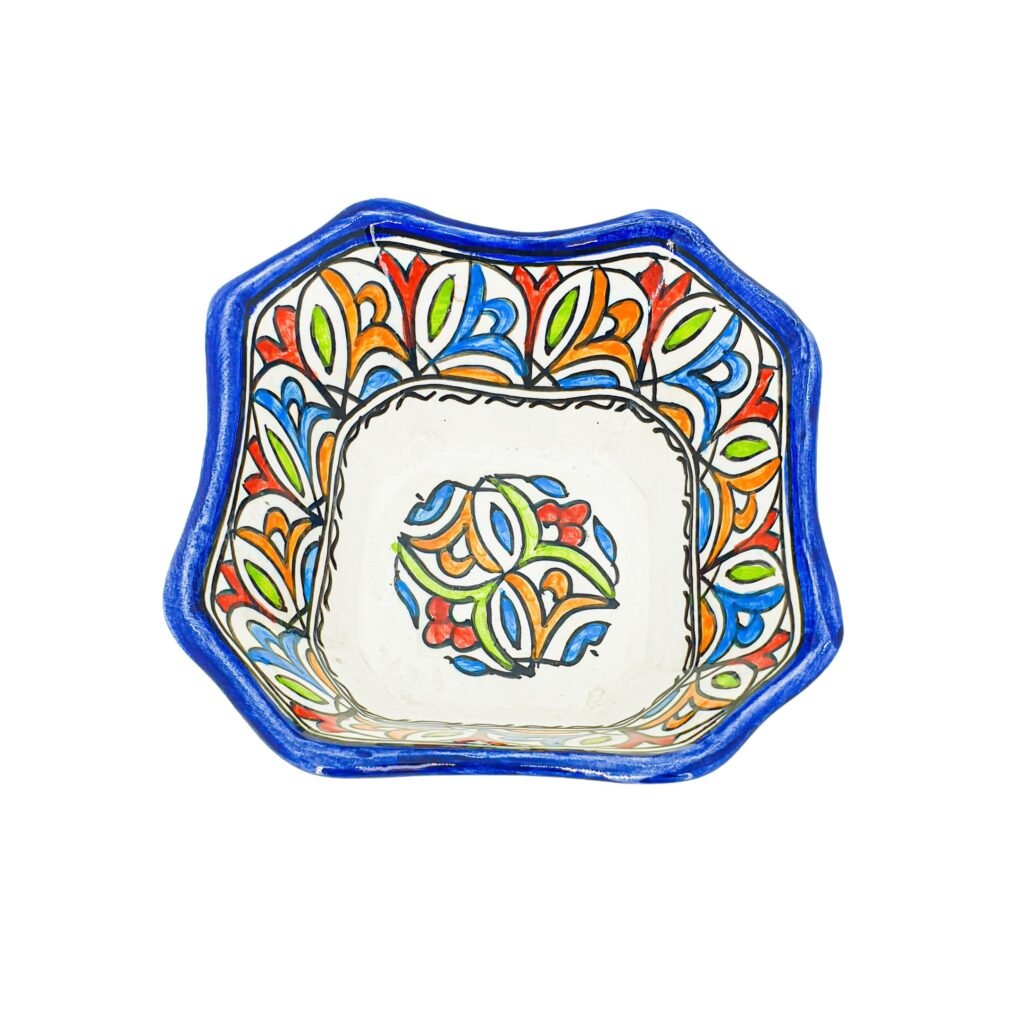 Brightly colored pottery bowl from Fez - Image 2