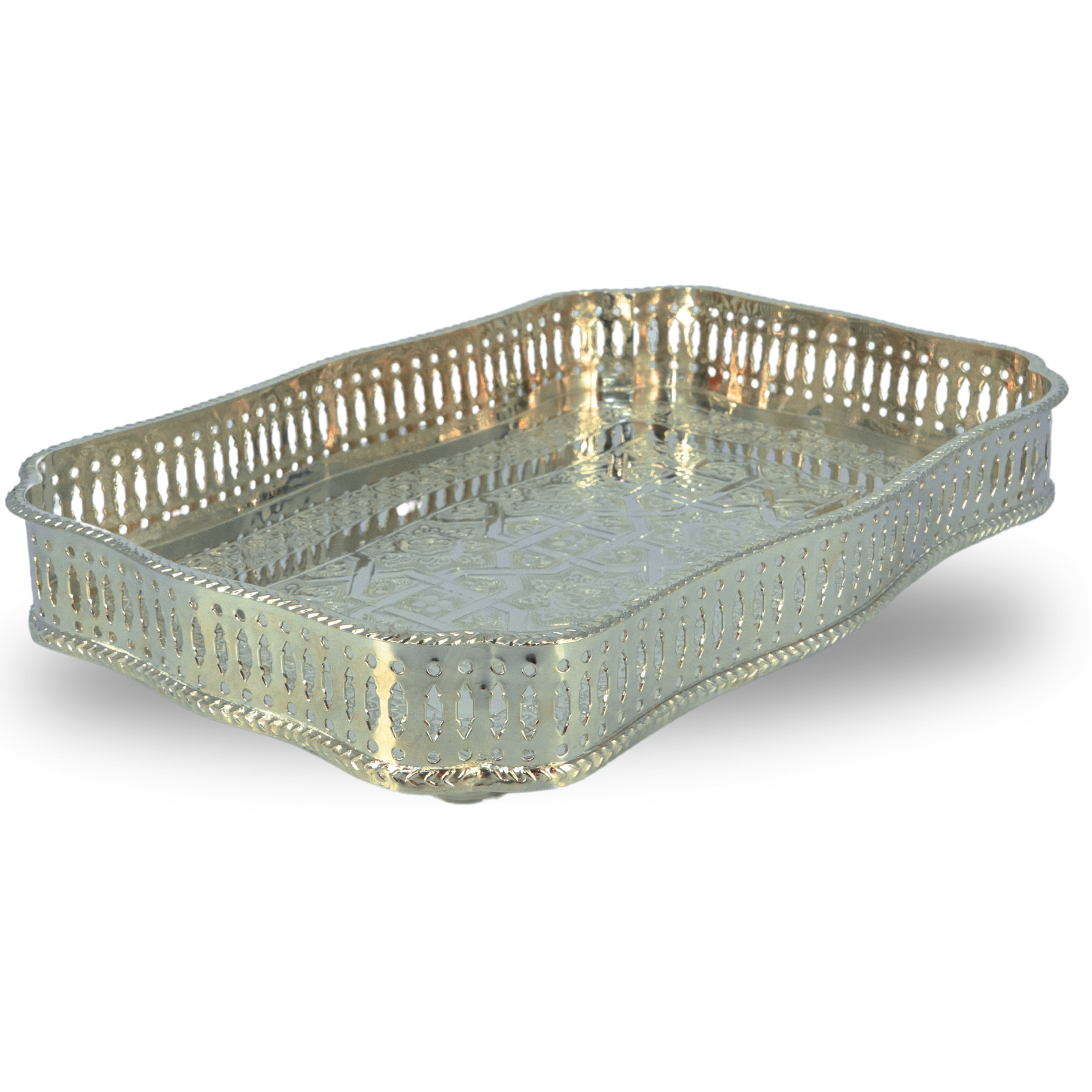 Handcrafted Silver Rectangular Tray